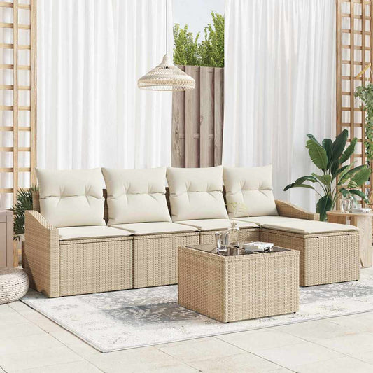 Sofa Sæt 6 Stk. Og Polyrattan - Hovedbillede