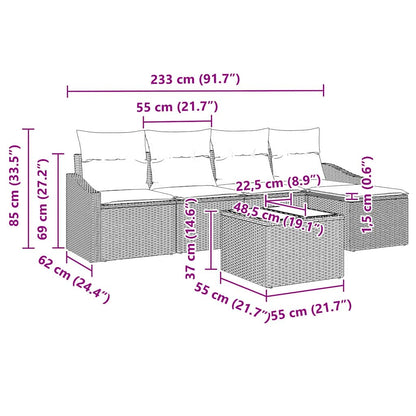 Sofa Sæt 6 Stk. Og Polyrattan - Billede 13