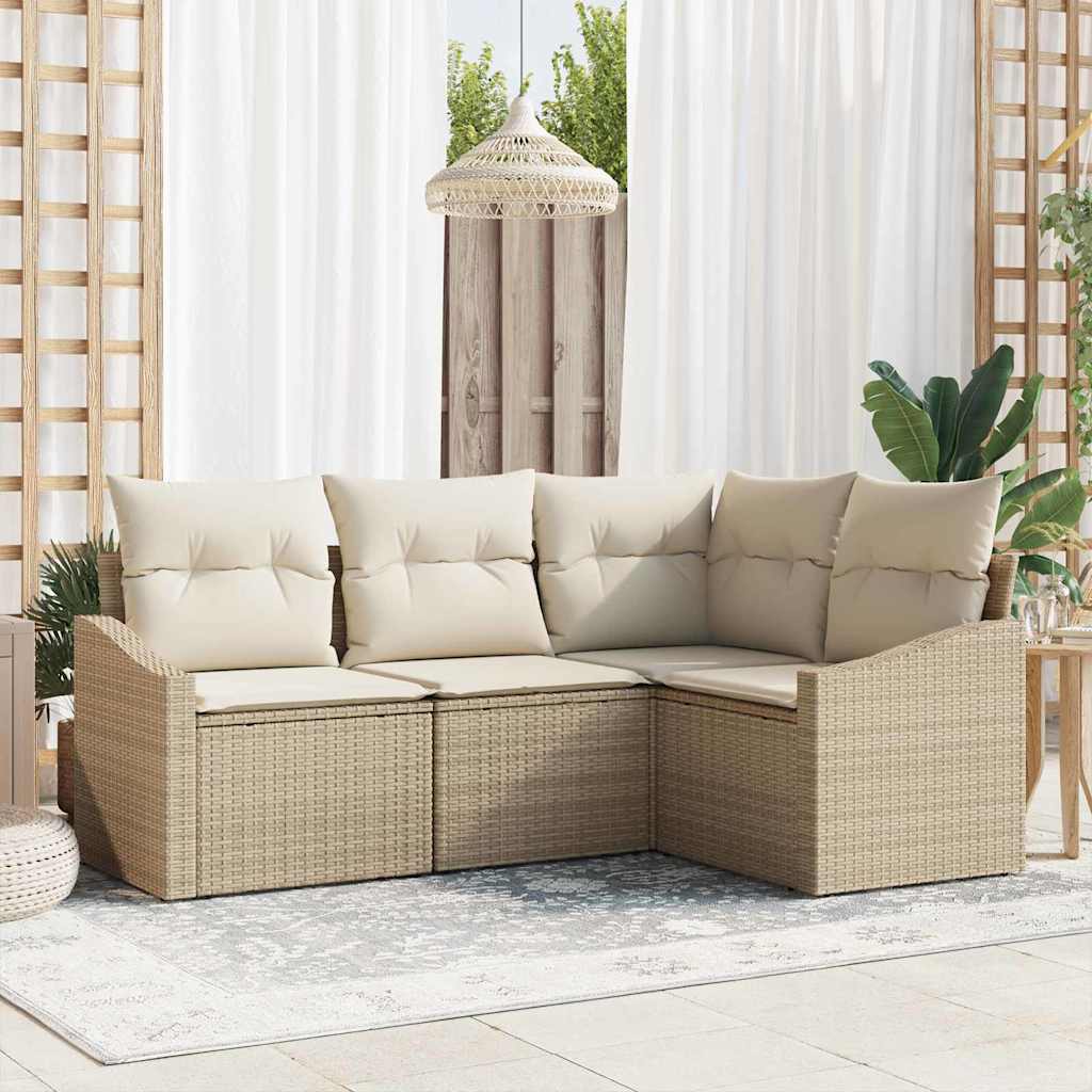 Havesofa Sæt 4 Stk. Polyrattan - Hovedbillede