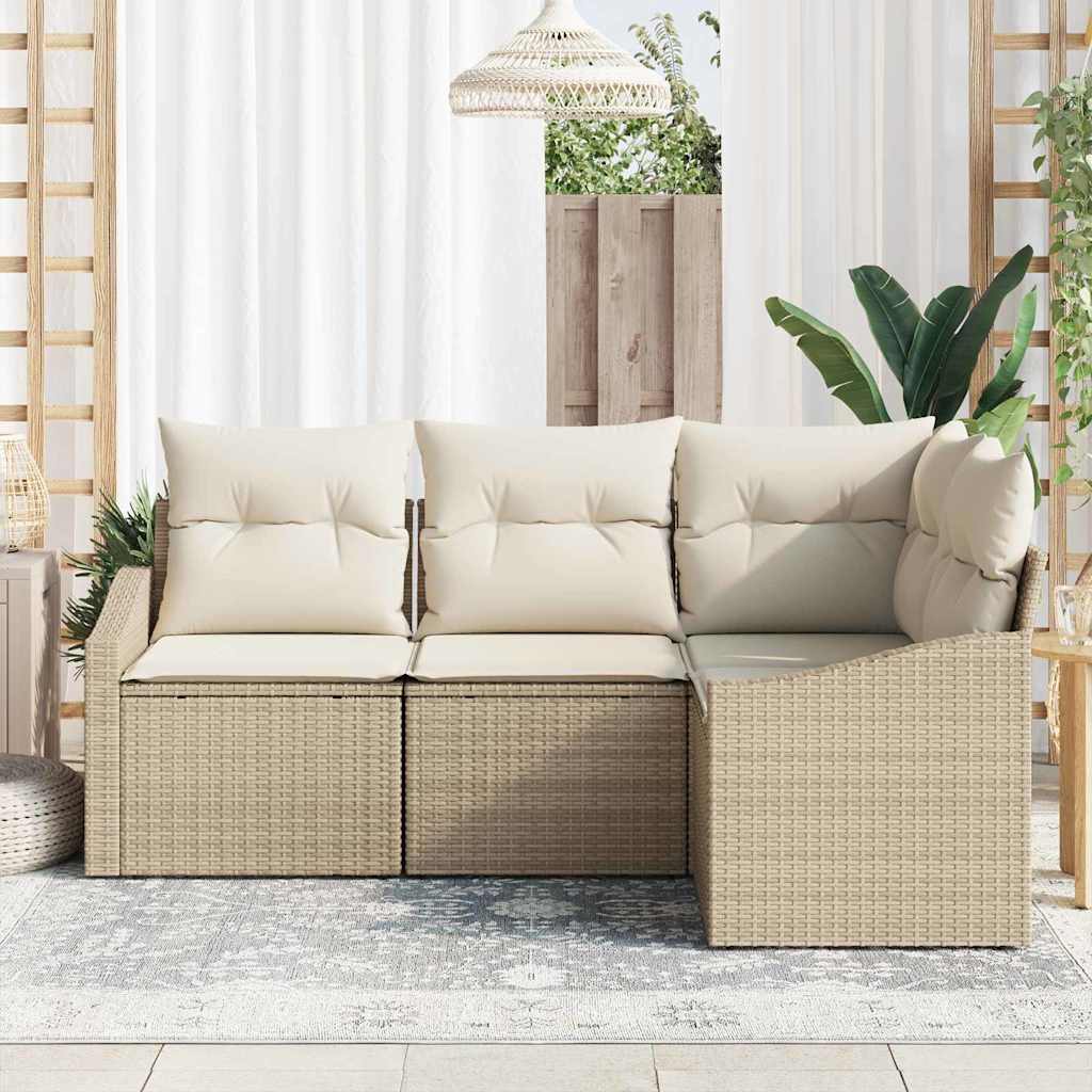 Havesofa Sæt 4 Stk. Polyrattan - Billede 3