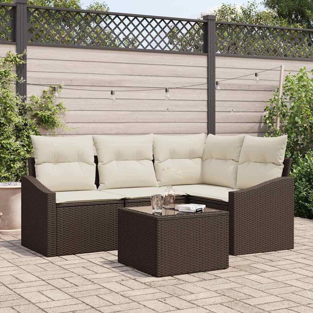Havesofa Sæt 5 Stk. Og Polyrattan - Variant 3355377