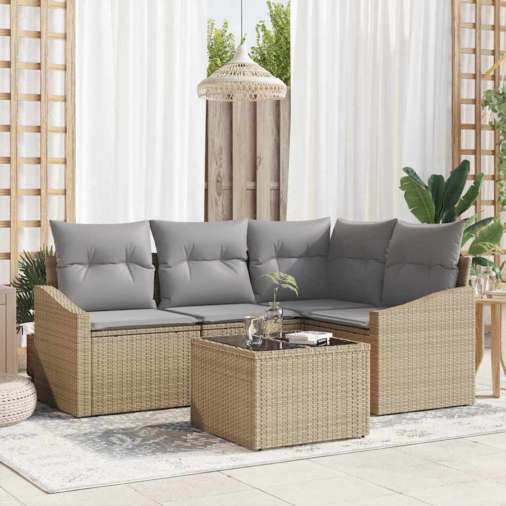 Havesofa Sæt 5 Stk. Og Polyrattan - Variant 3355379