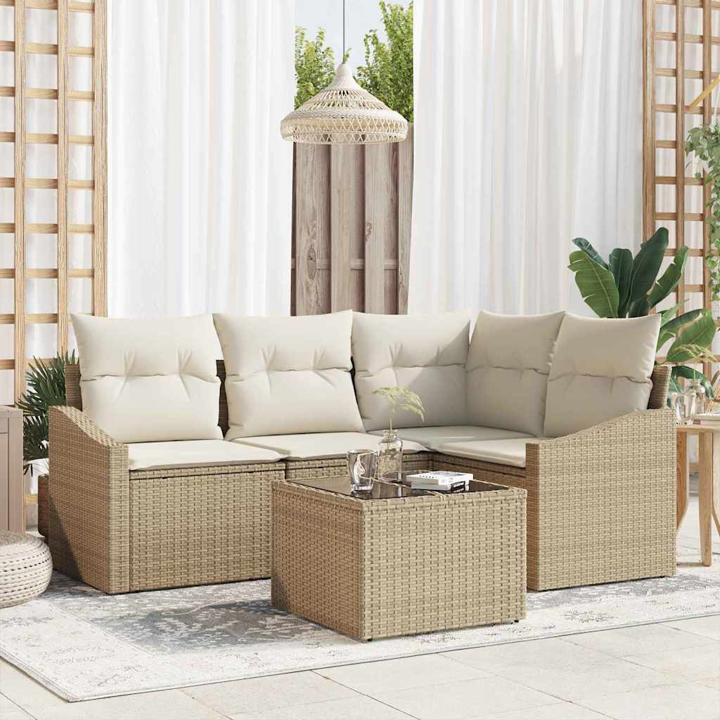 Havesofa Sæt 5 Stk. Og Polyrattan - Hovedbillede