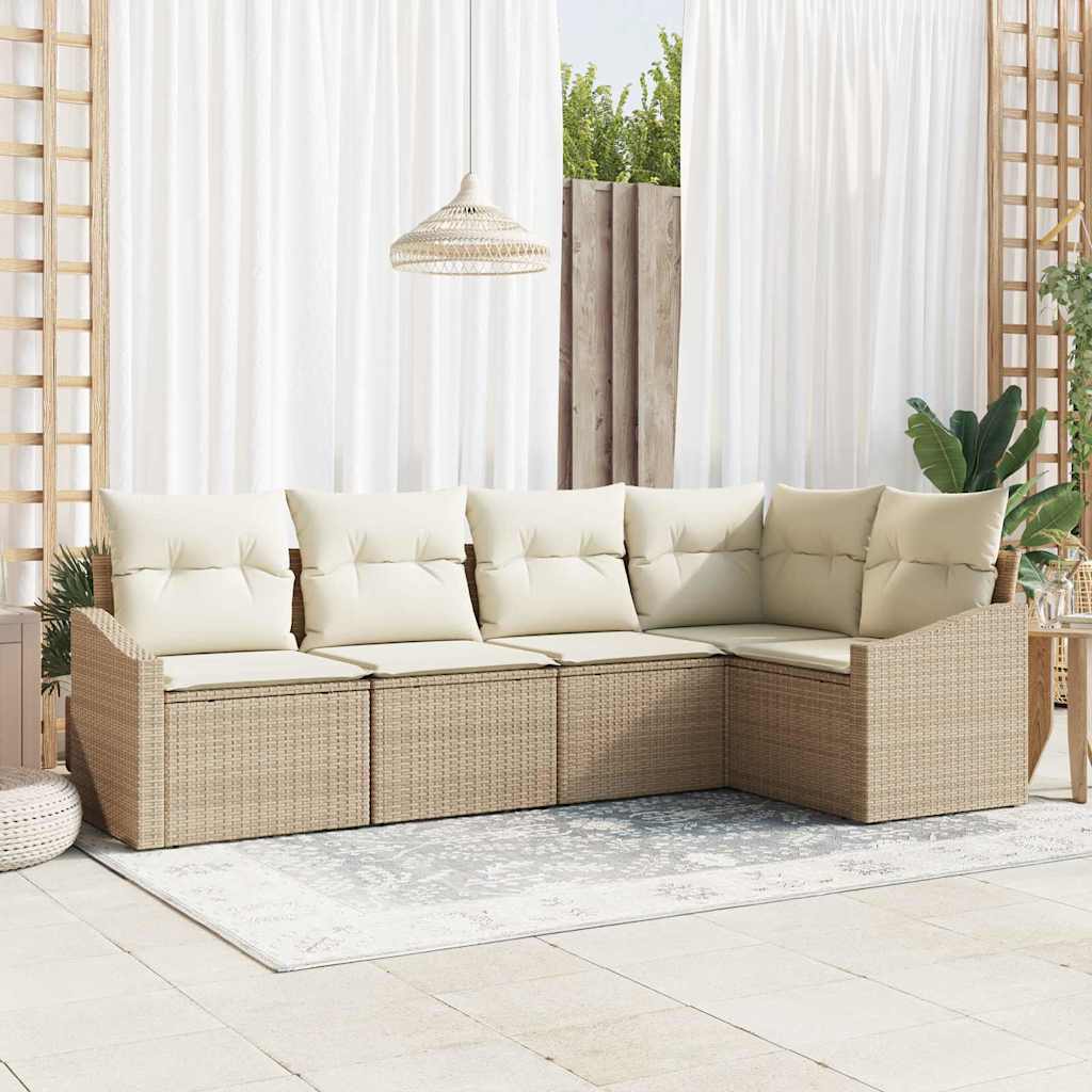 Havesofa Sæt 5 Stk. Polyrattan - Hovedbillede