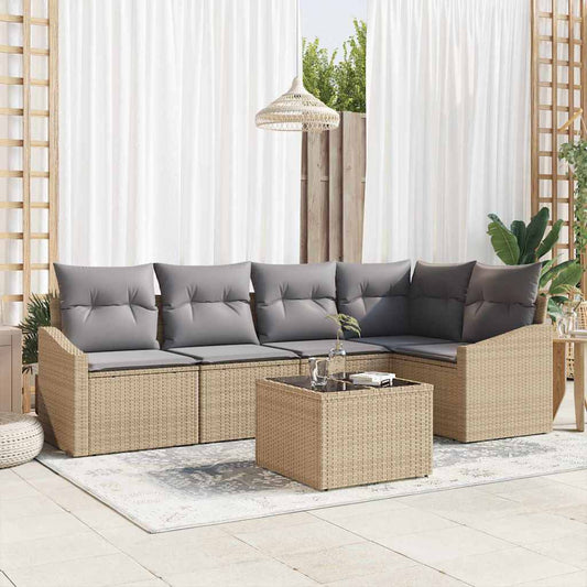 Havesofa Sæt 6 Stk. Og Polyrattan - Hovedbillede