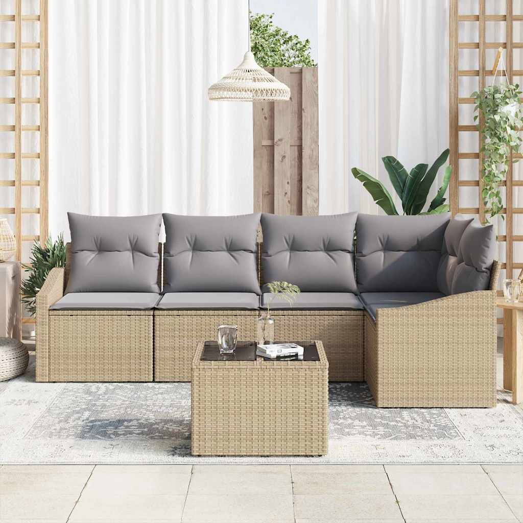 Havesofa Sæt 6 Stk. Og Polyrattan - Billede 3