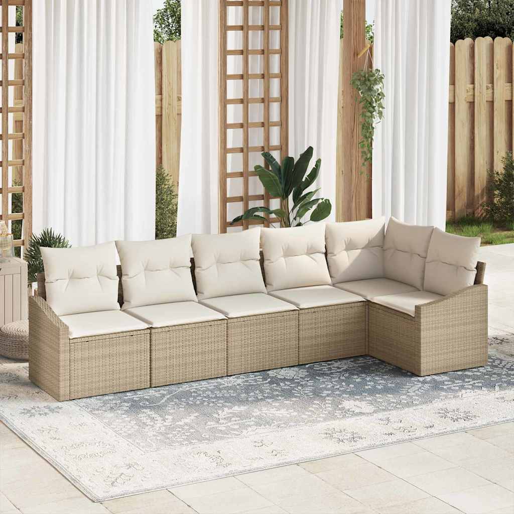 Havesofa Sæt 6 Stk. Polyrattan - Hovedbillede