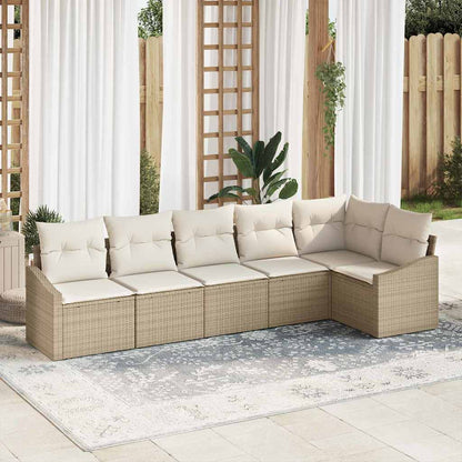 Havesofa Sæt 6 Stk. Polyrattan - Hovedbillede