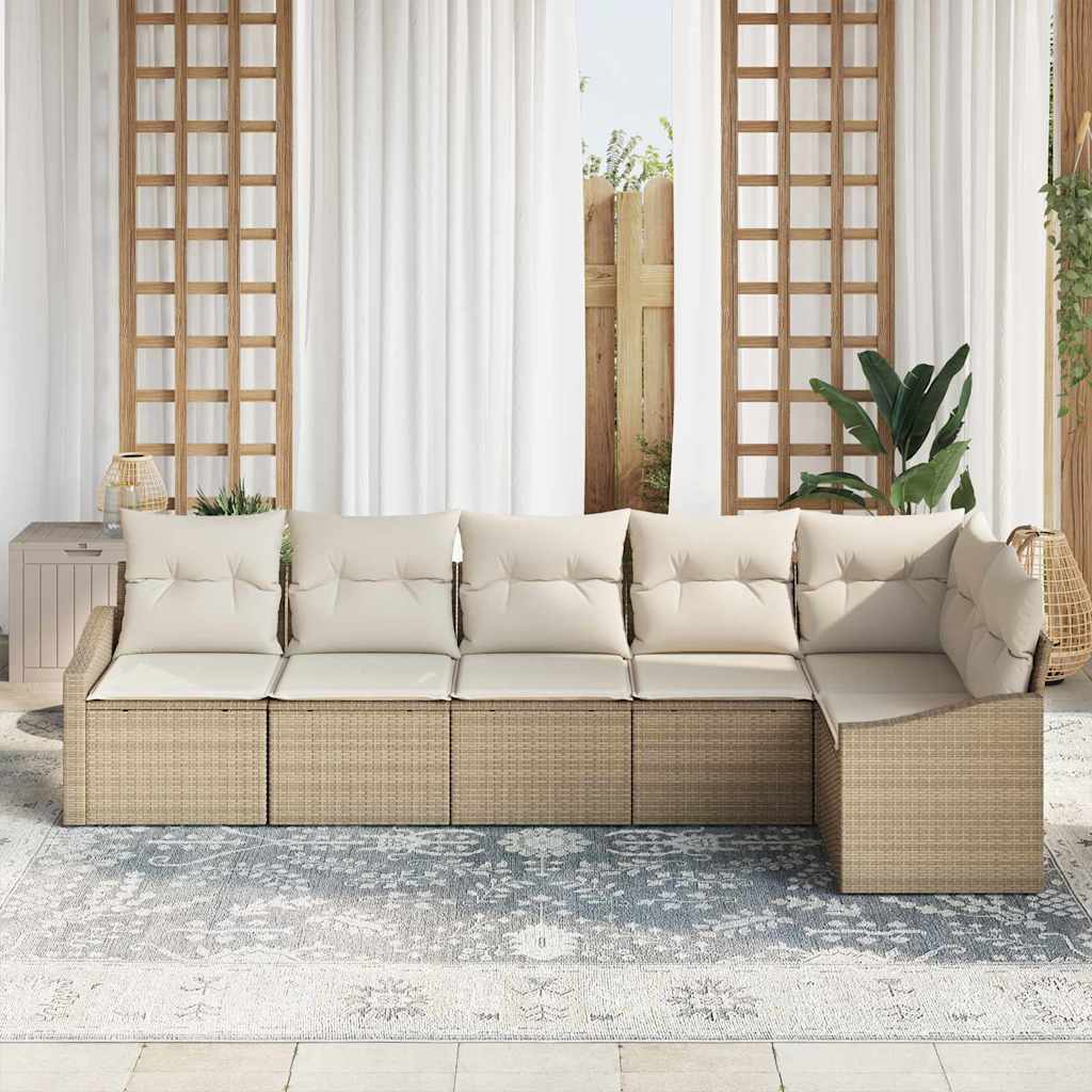 Havesofa Sæt 6 Stk. Polyrattan - Billede 3