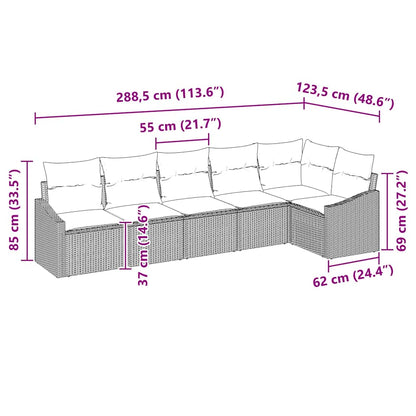 Havesofa Sæt 6 Stk. Polyrattan - Billede 12