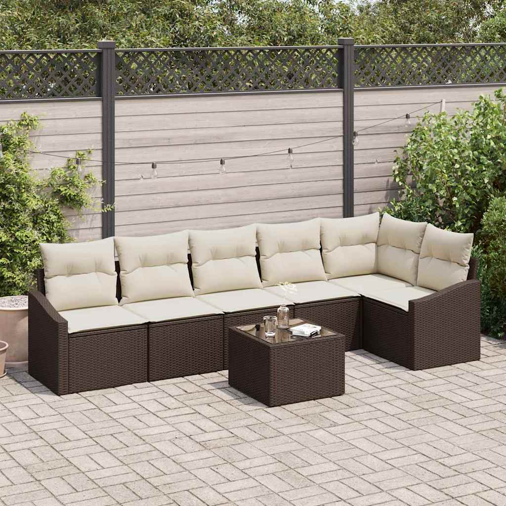 Havesofa Sæt 7 Stk. Og Polyrattan - Variant 3355417