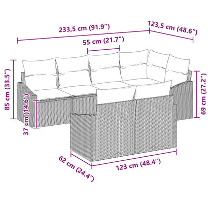Havesofa Sæt 7 Stk. Polyrattan - Billede 12