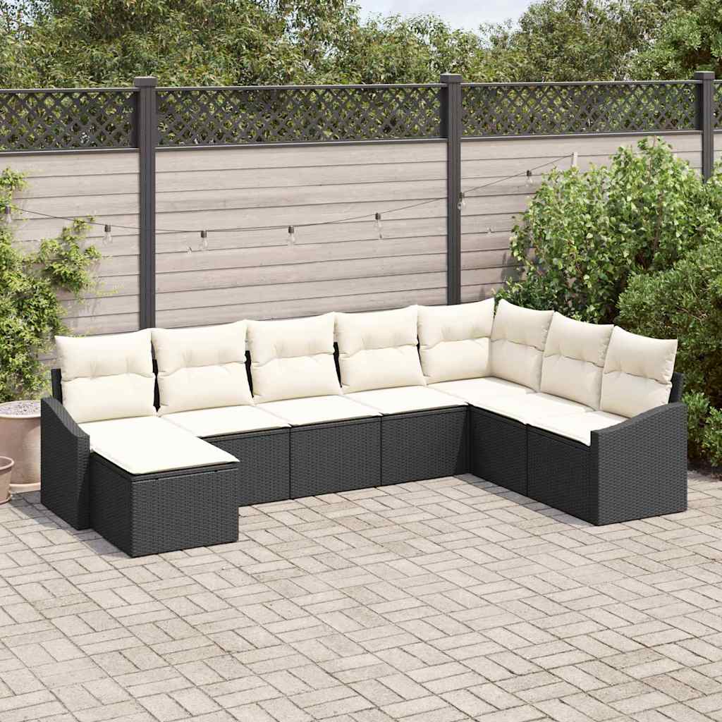 Havesofa Sæt Med Pude 8 Dele Polyrattan - Hovedbillede