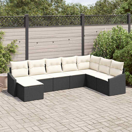 Havesofa Sæt Med Pude 8 Dele Polyrattan - Hovedbillede