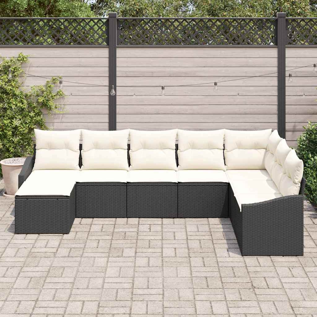 Havesofa Sæt Med Pude 8 Dele Polyrattan - Billede 3