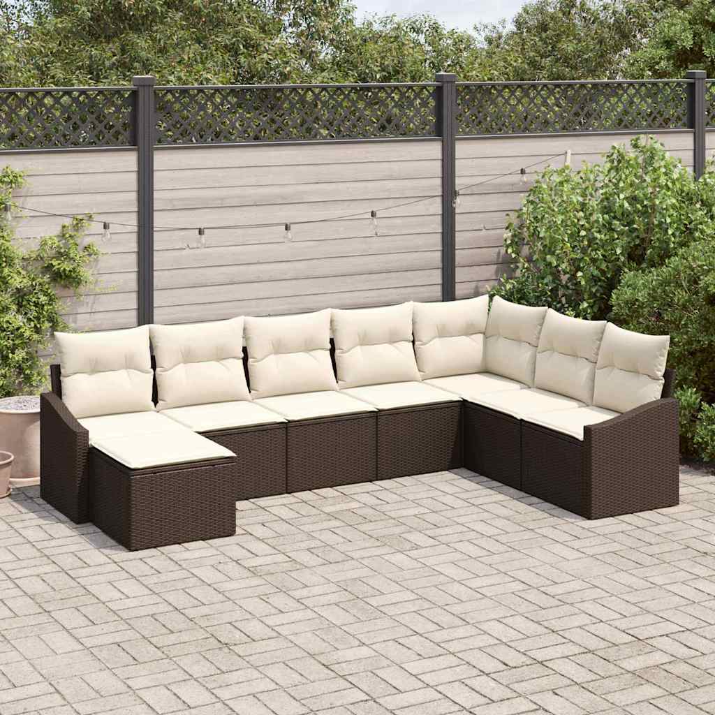 Havesofa Sæt Med Pude 8 Dele Polyrattan