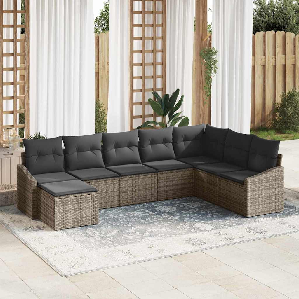 Havesofa Sæt Med Pude 8 Dele Polyrattan