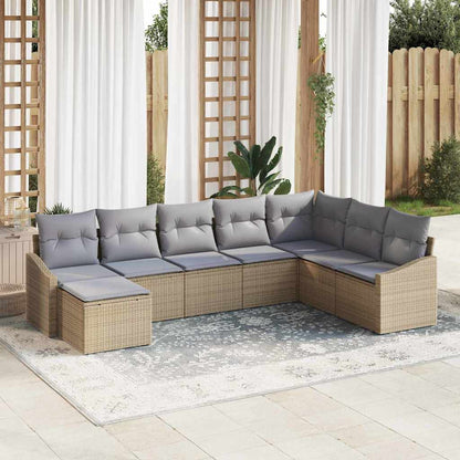 Havesofa Sæt Med Pude 8 Dele Polyrattan