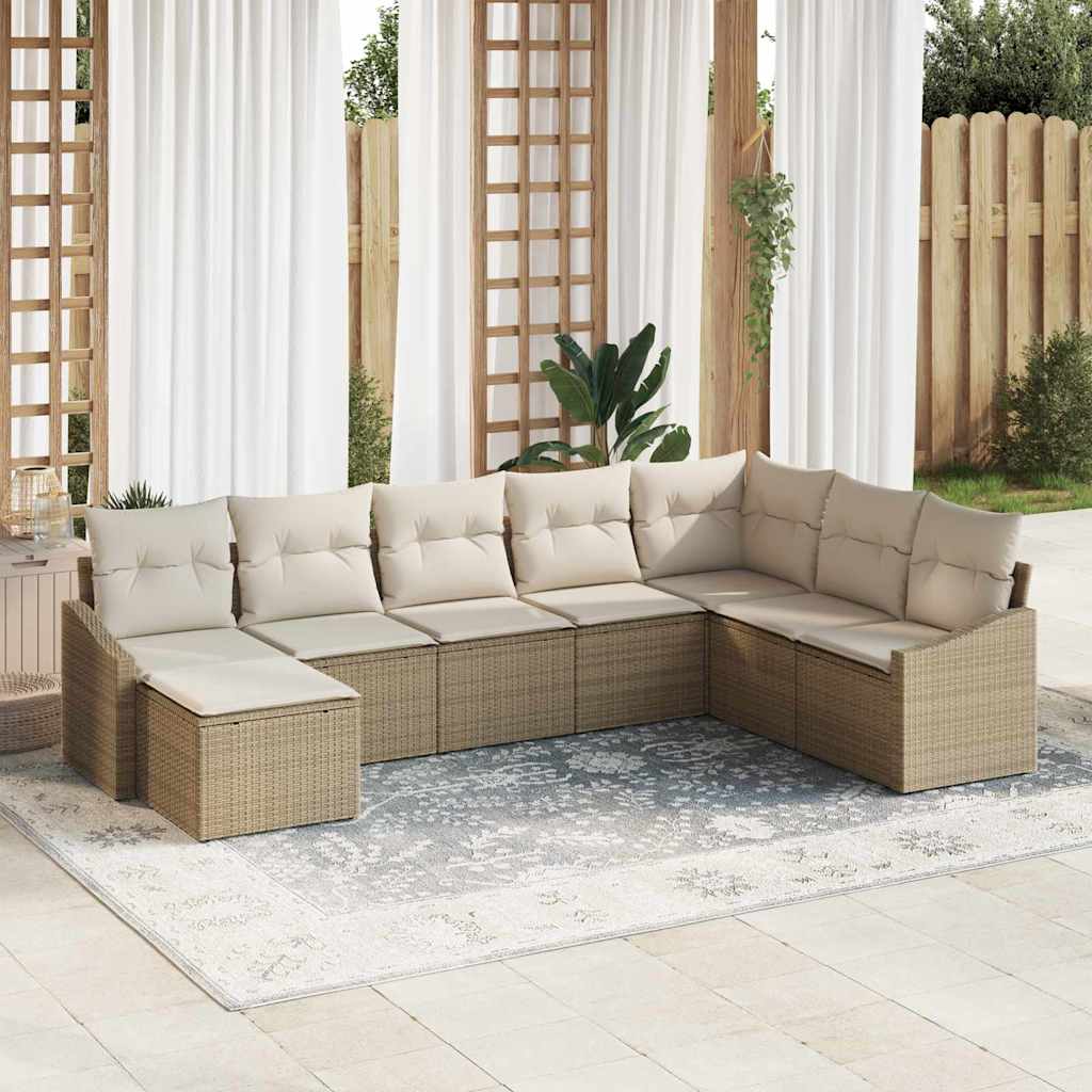 Havesofa Sæt Med Pude 8 Dele Polyrattan