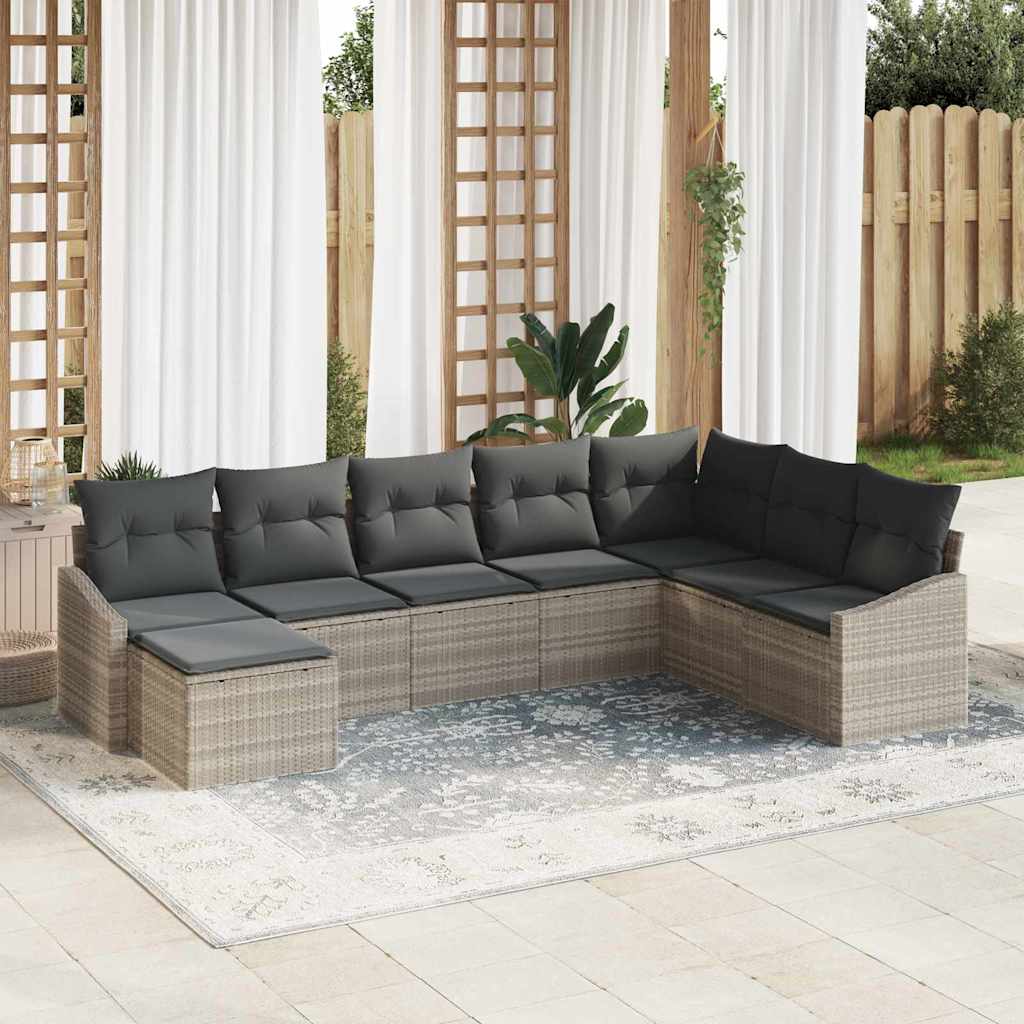 Havesofa Sæt Med Pude 8 Dele Polyrattan