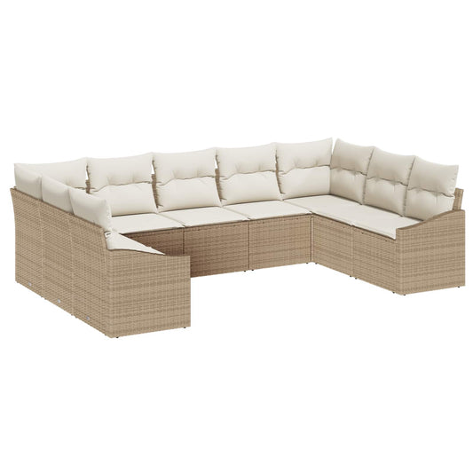 Havesofa Sæt 9 Stk. Og Polyrattan - Hovedbillede