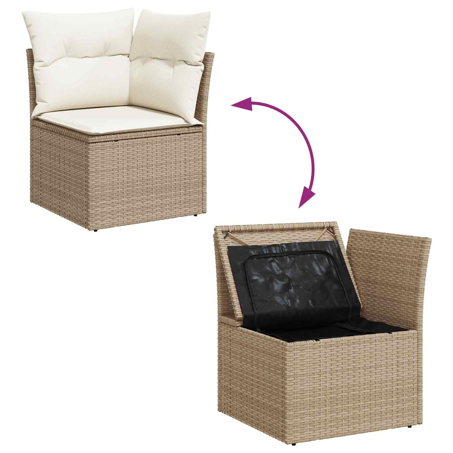 Havesofa Sæt 9 Stk. Og Polyrattan - Billede 2