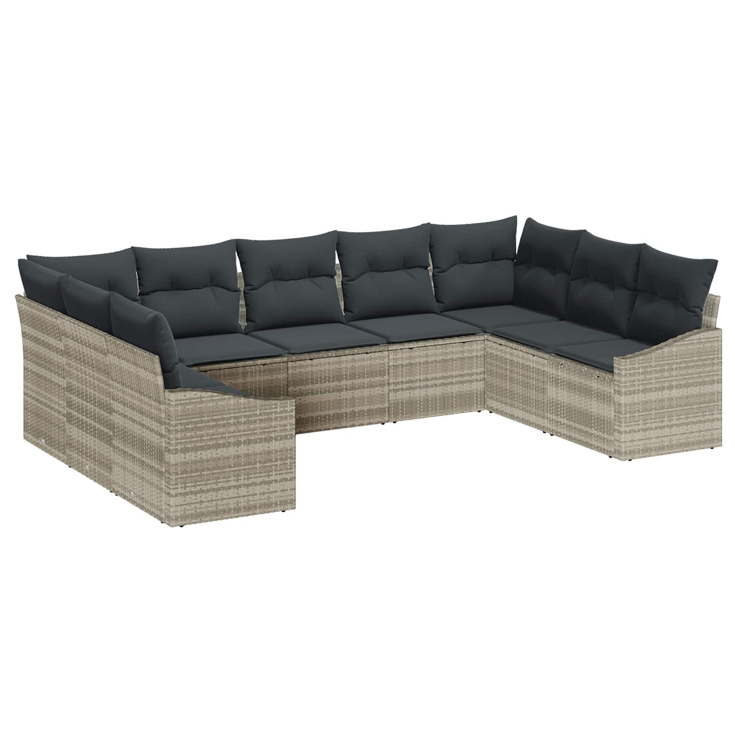 Havesofa Sæt 9 Stk. Og Polyrattan - Variant 3355551