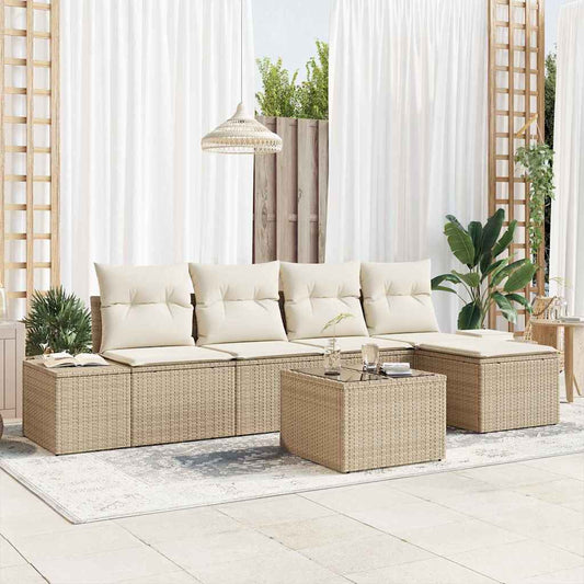 Havesofa Sæt 5 Stk. Og Polyrattan - Hovedbillede