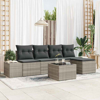 Havesofa Sæt Med Pude 5 Dele Polyrattan