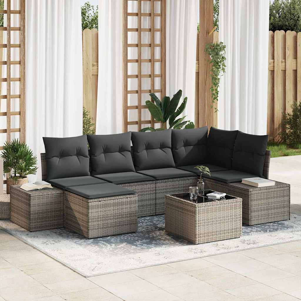 Havesofa Sæt Med Pude 6 Dele Polyrattan