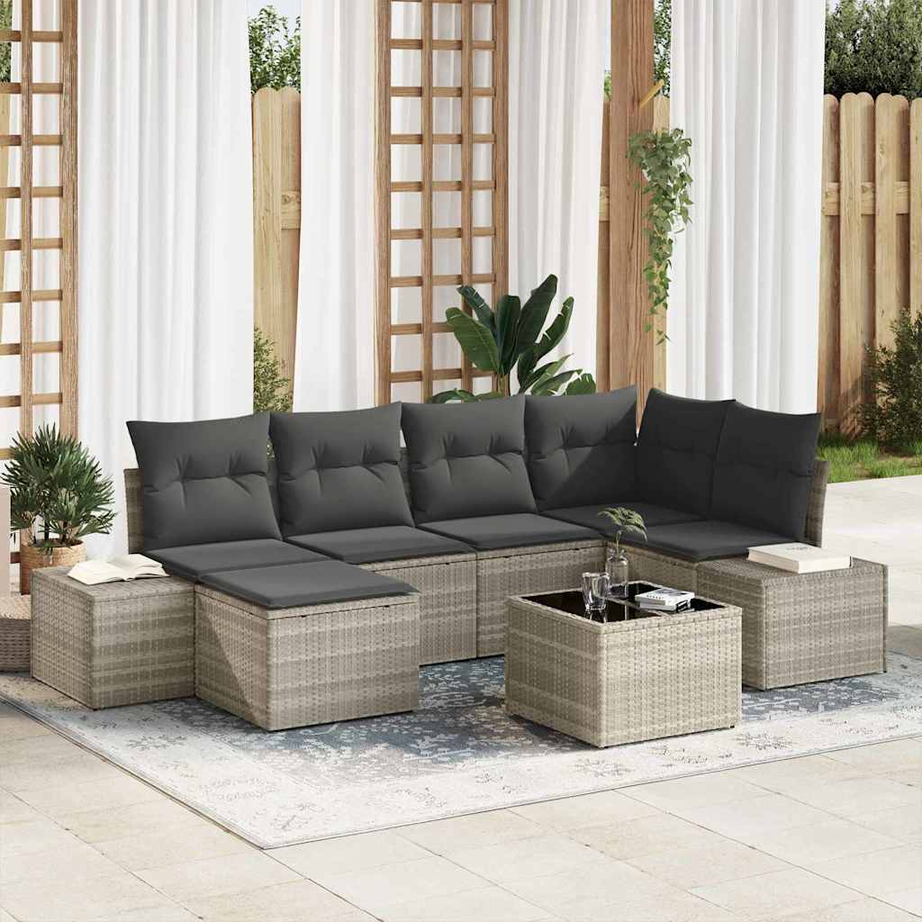 Havesofa Sæt Med Pude 6 Dele Polyrattan
