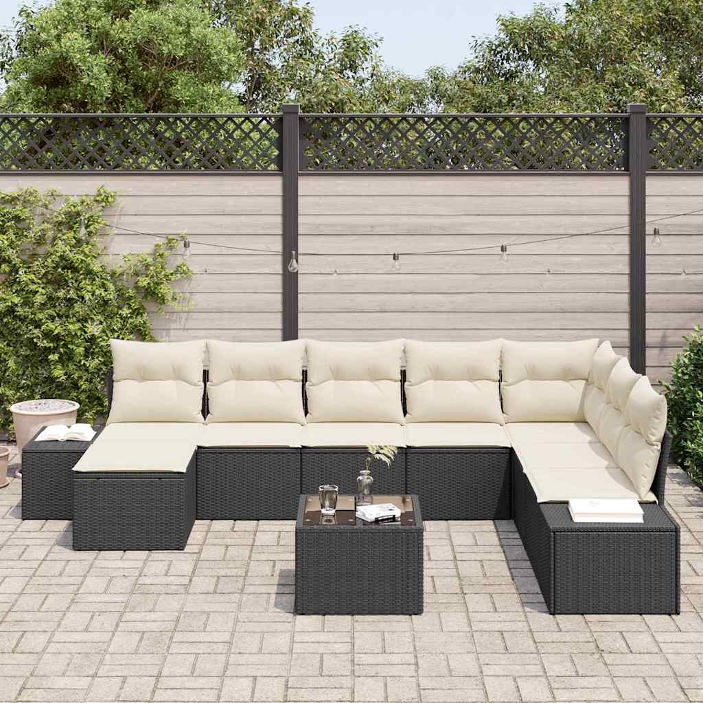 Havesofa Sæt Med Pude 8 Dele Polyrattan - Billede 3