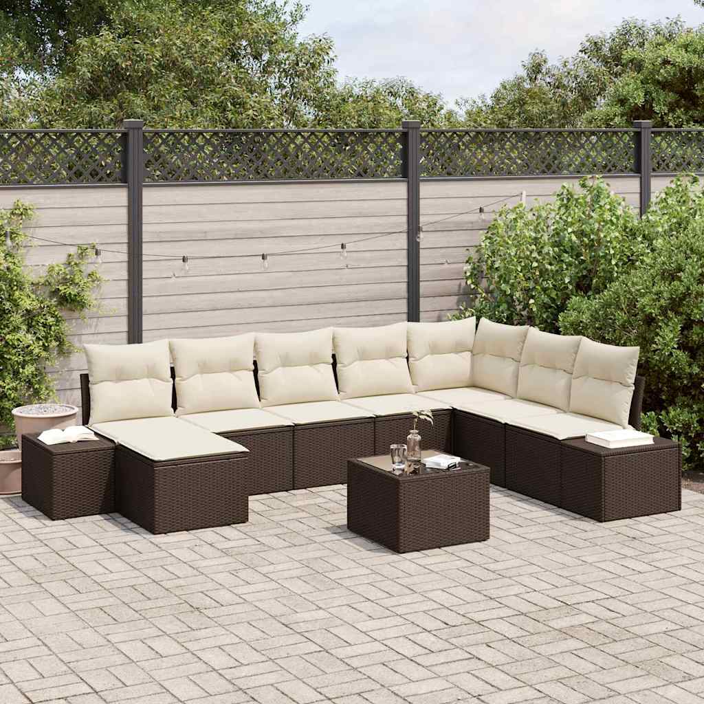 Havesofa Sæt Med Pude 8 Dele Polyrattan - Variant 3355857