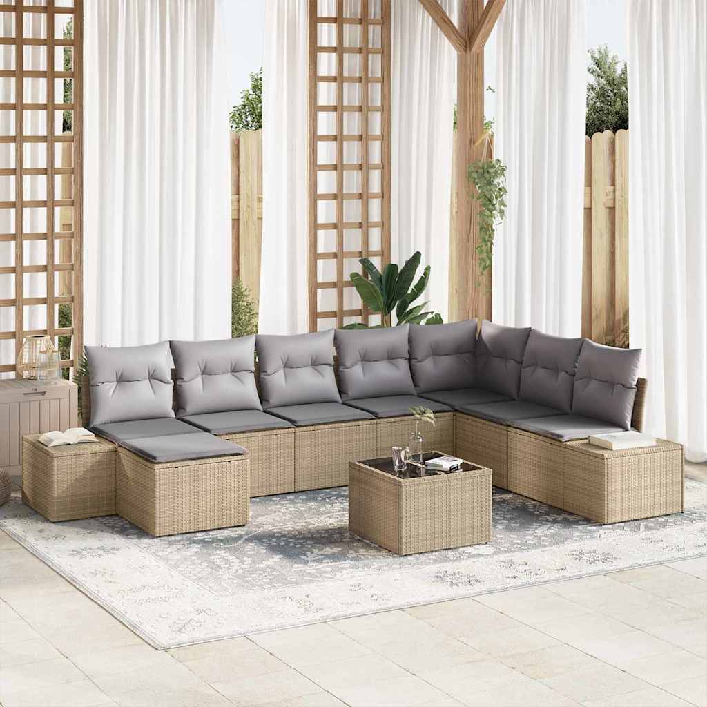 Havesofa Sæt Med Pude 8 Dele Polyrattan - Variant 3355859