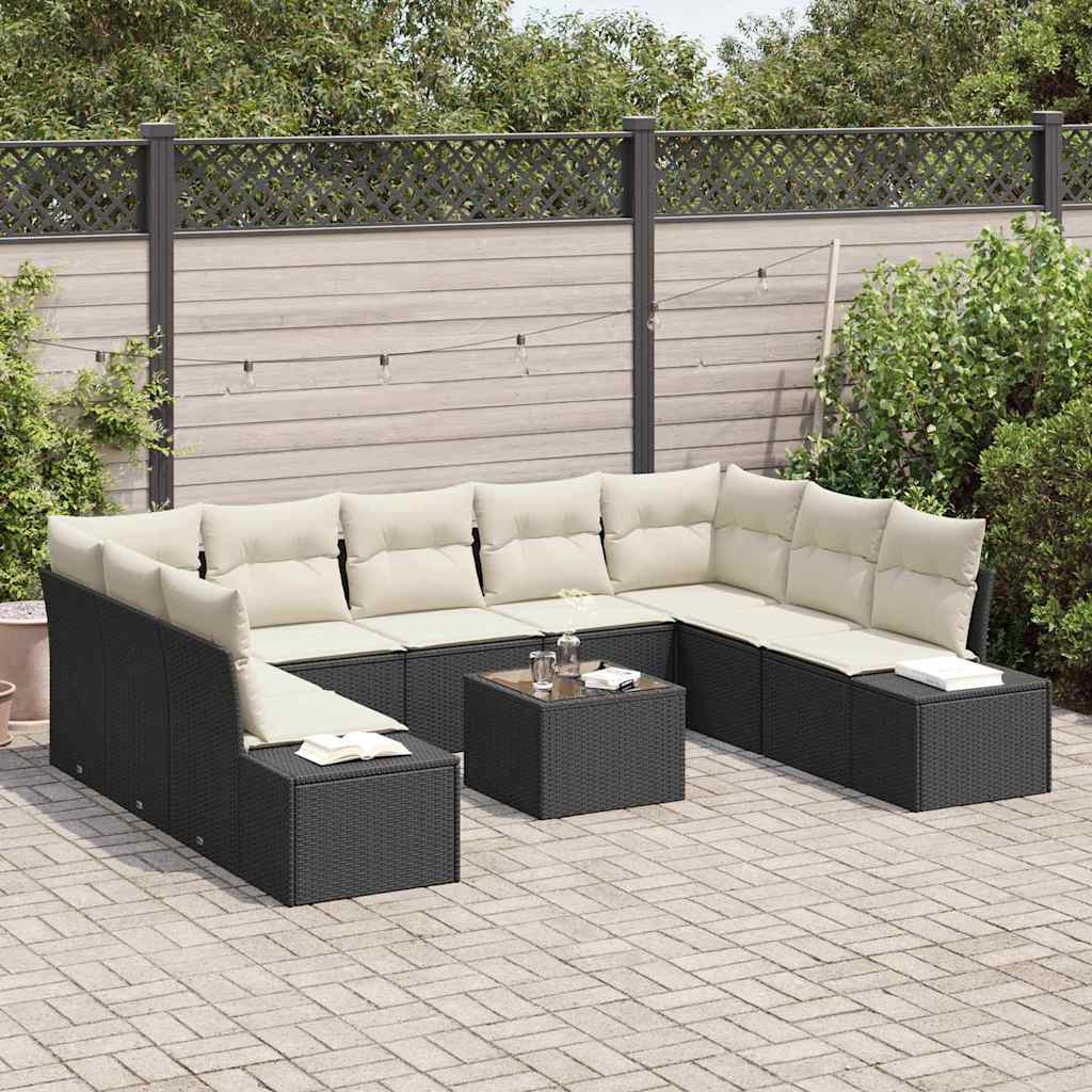 Havesofa Sæt Med Pude 9 Dele Polyrattan - Billede 3