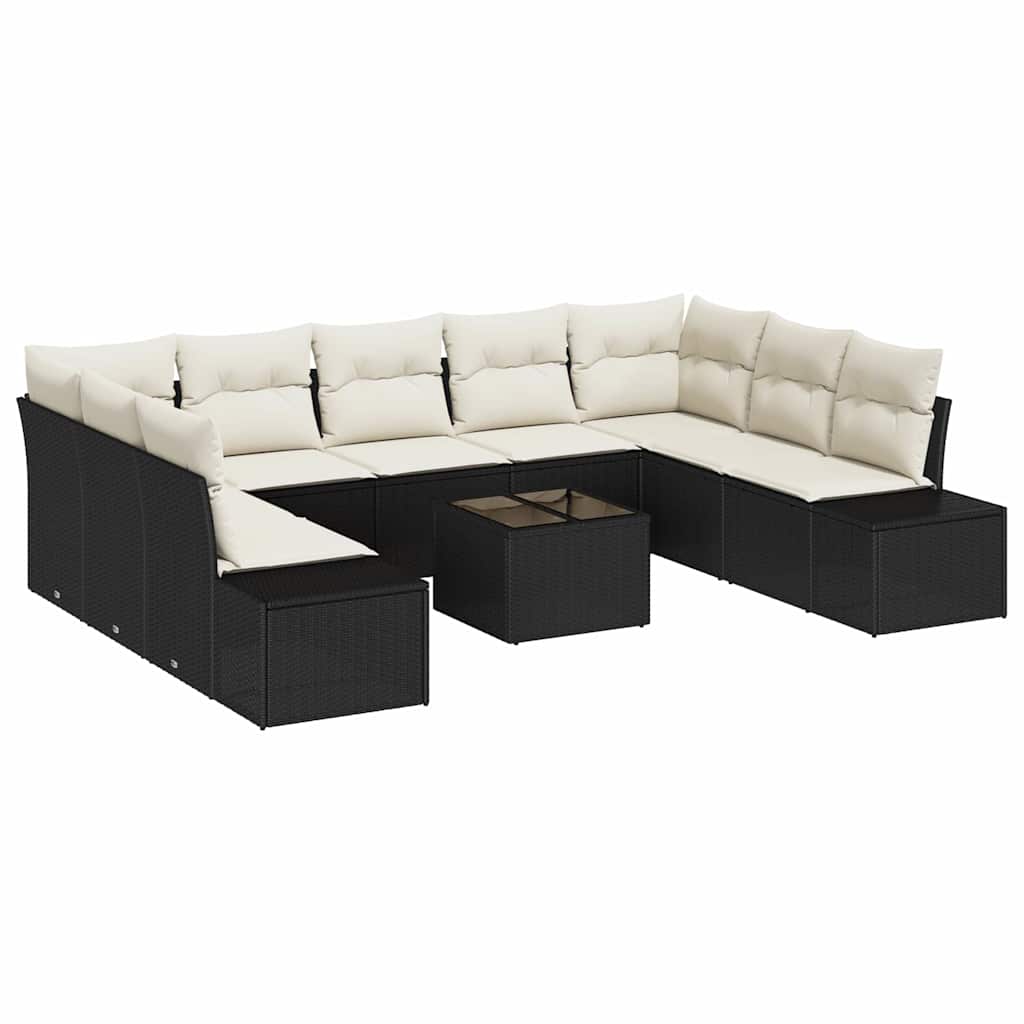Havesofa Sæt Med Pude 9 Dele Polyrattan - Billede 2