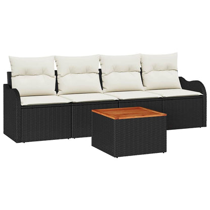Havesofa Sæt Med Opbevaring 5 Dele Polyrattan - Billede 2