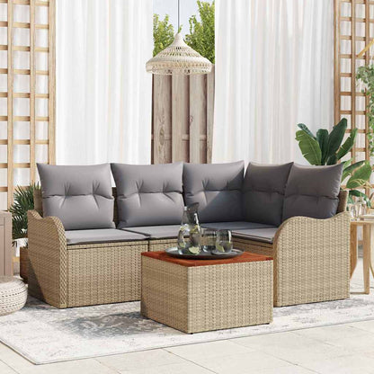 Havesofa Sæt Med Opbevaring 5 Dele Polyrattan