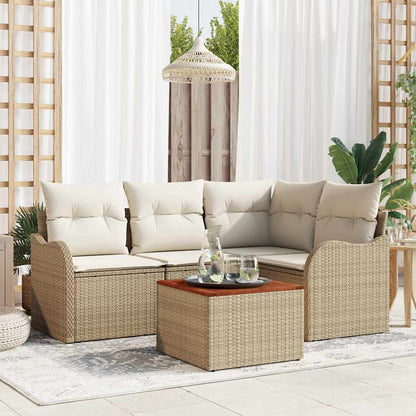 Havesofa Sæt Med Opbevaring 5 Dele Polyrattan