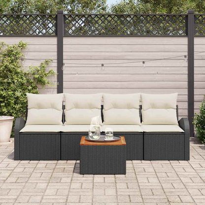 Havesofa Sæt Med Opbevaring 5 Dele Polyrattan - Billede 3