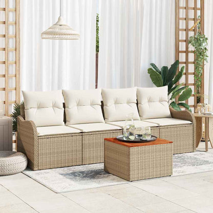Havesofa Sæt Med Opbevaring 5 Dele Polyrattan