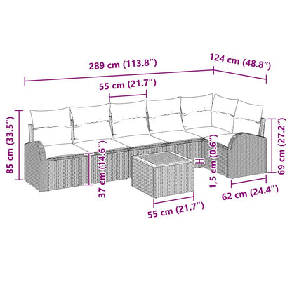Havesofa Sæt Med Opbevaring 7 Dele Polyrattan - Billede 17