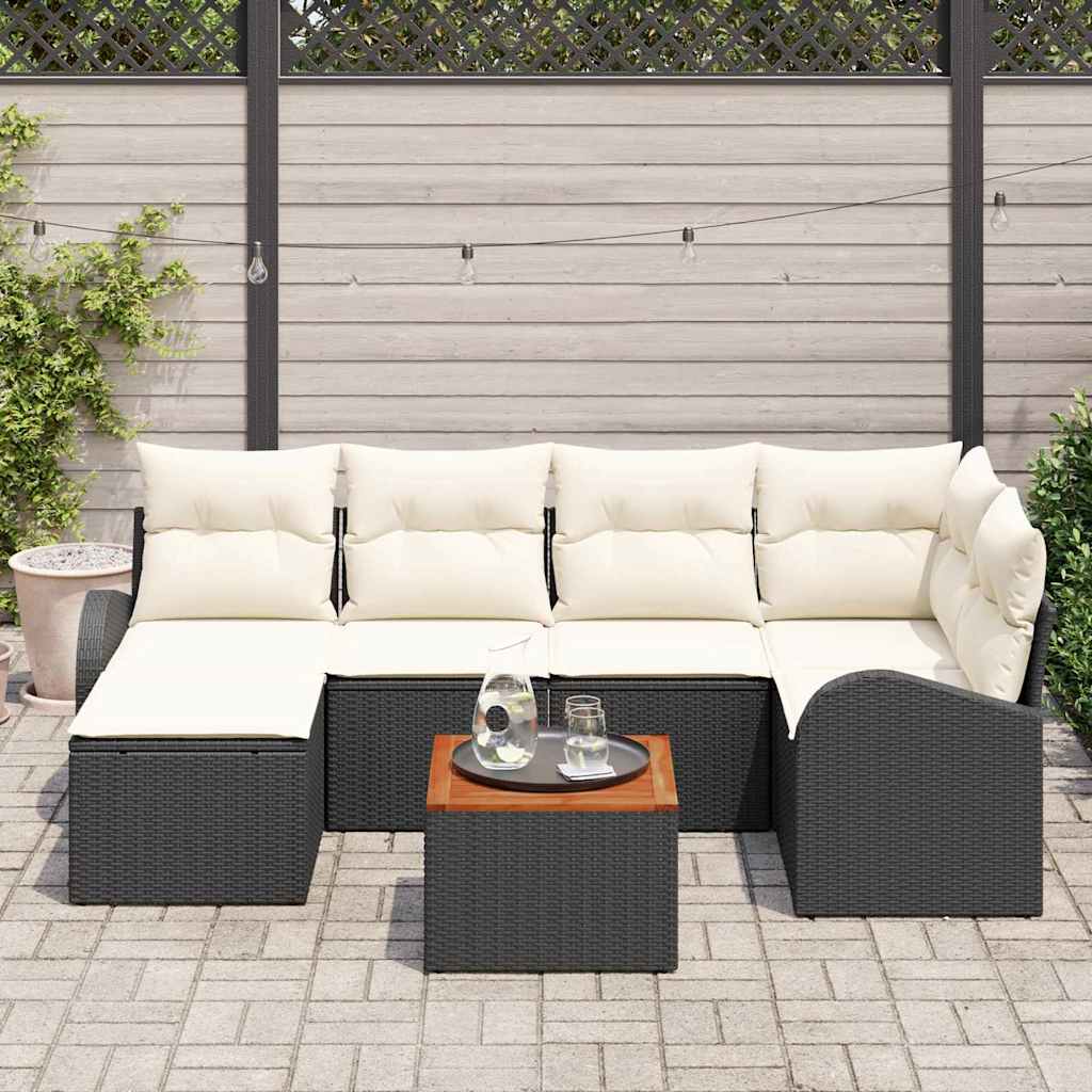 Havesofa Sæt Med Opbevaring 7 Dele Polyrattan - Billede 3