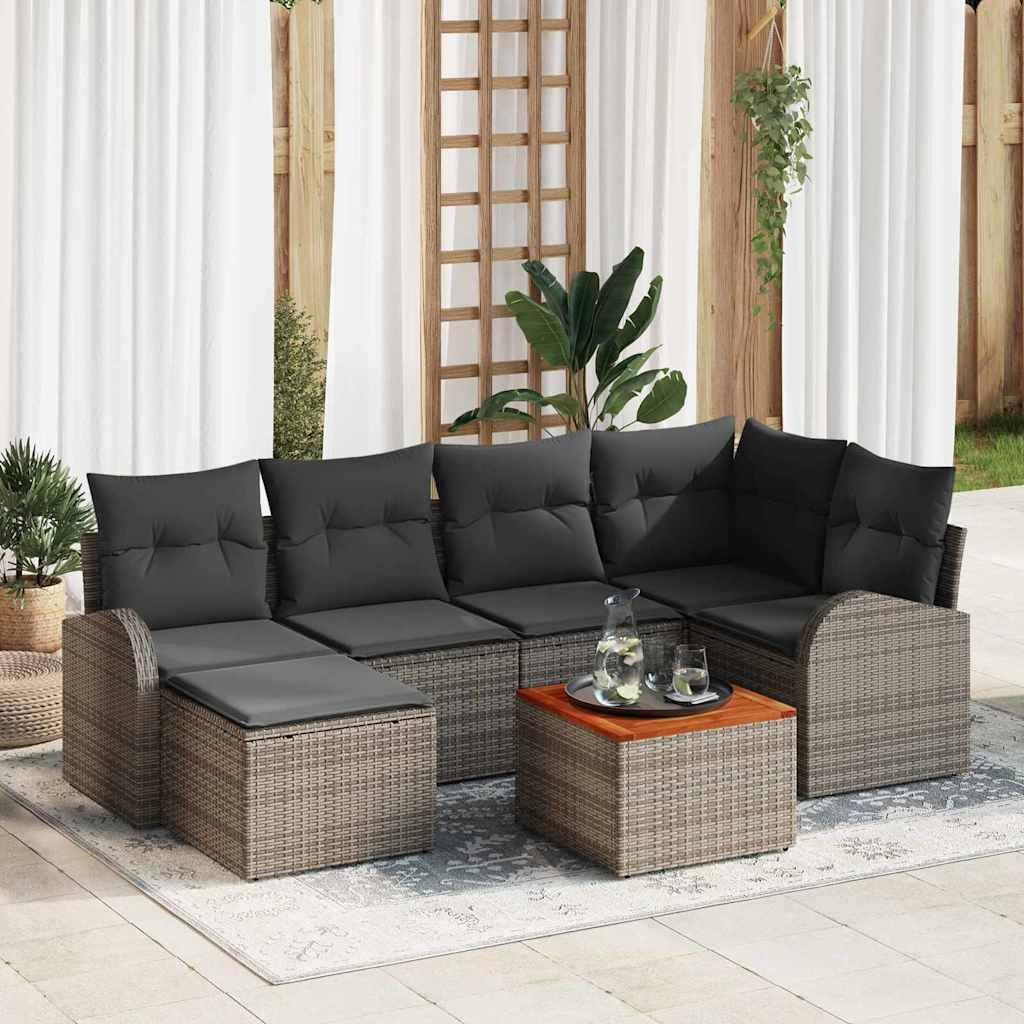 Havesofa Sæt Med Opbevaring 7 Dele Polyrattan
