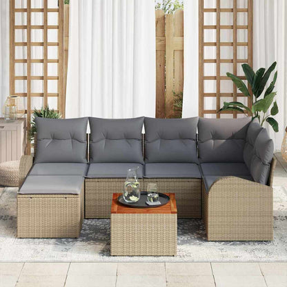 Havesofa Sæt Med Opbevaring 7 Dele Polyrattan