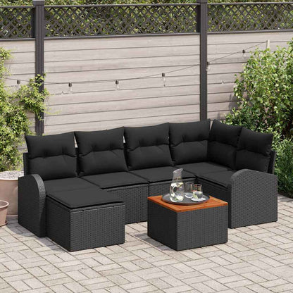 Havesofa Sæt Med Opbevaring 7 Dele Polyrattan