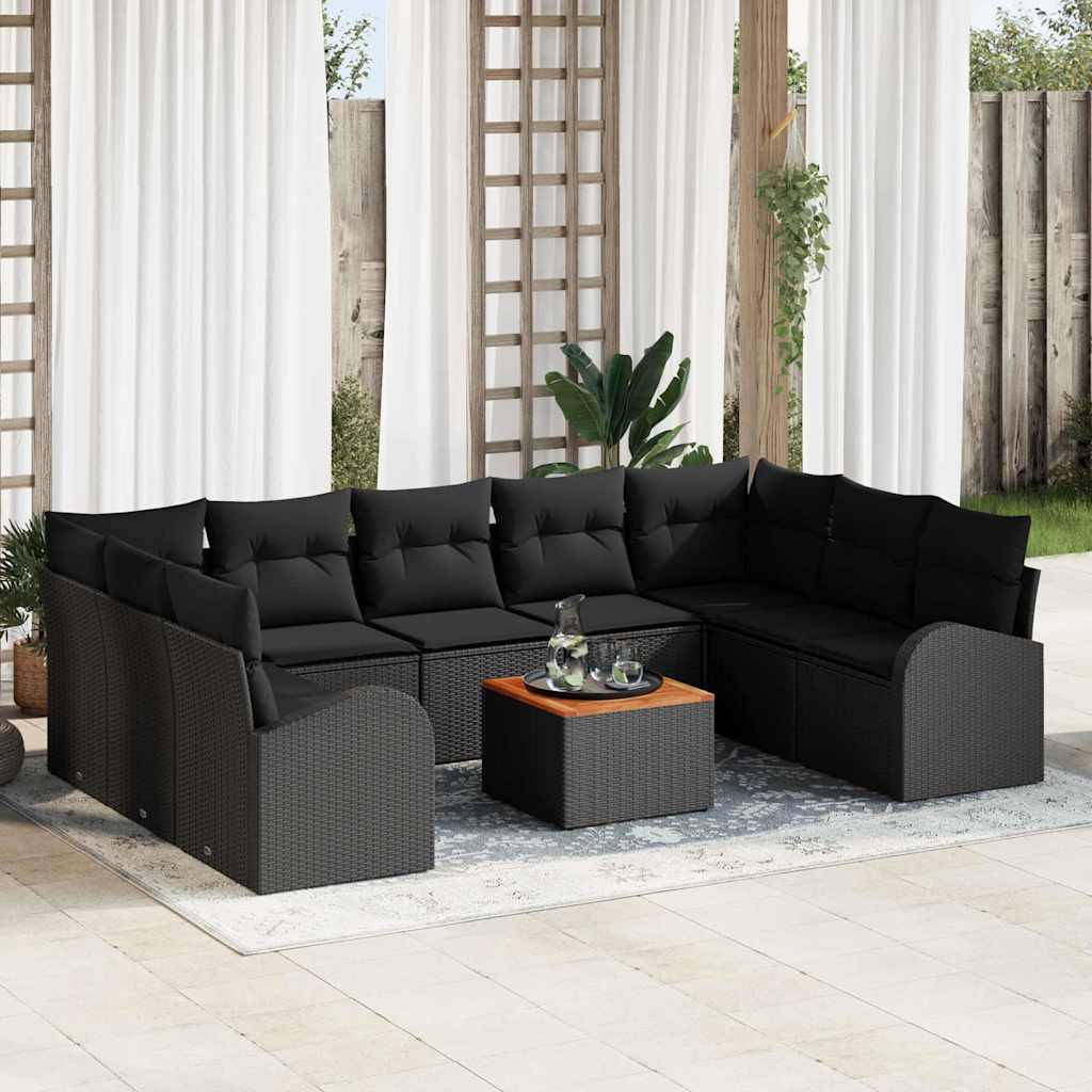 Havesofa Sæt Med Opbevaring 10 Dele Polyrattan