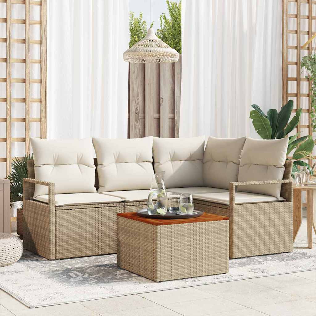Havesofa Sæt 5 Stk. Polyrattan - Hovedbillede