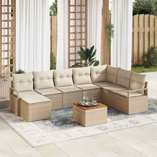 Havesofa Sæt 9 Stk. Polyrattan - Hovedbillede