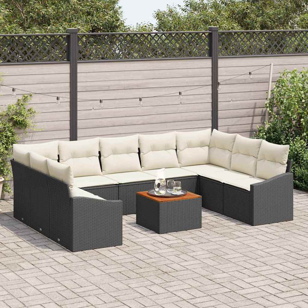 Havesofa Sæt Med Opbevaring 10 Dele Polyrattan - Billede 3